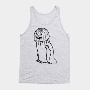 Minimal Penguin Wearing Halloween Costume Outline Tank Top